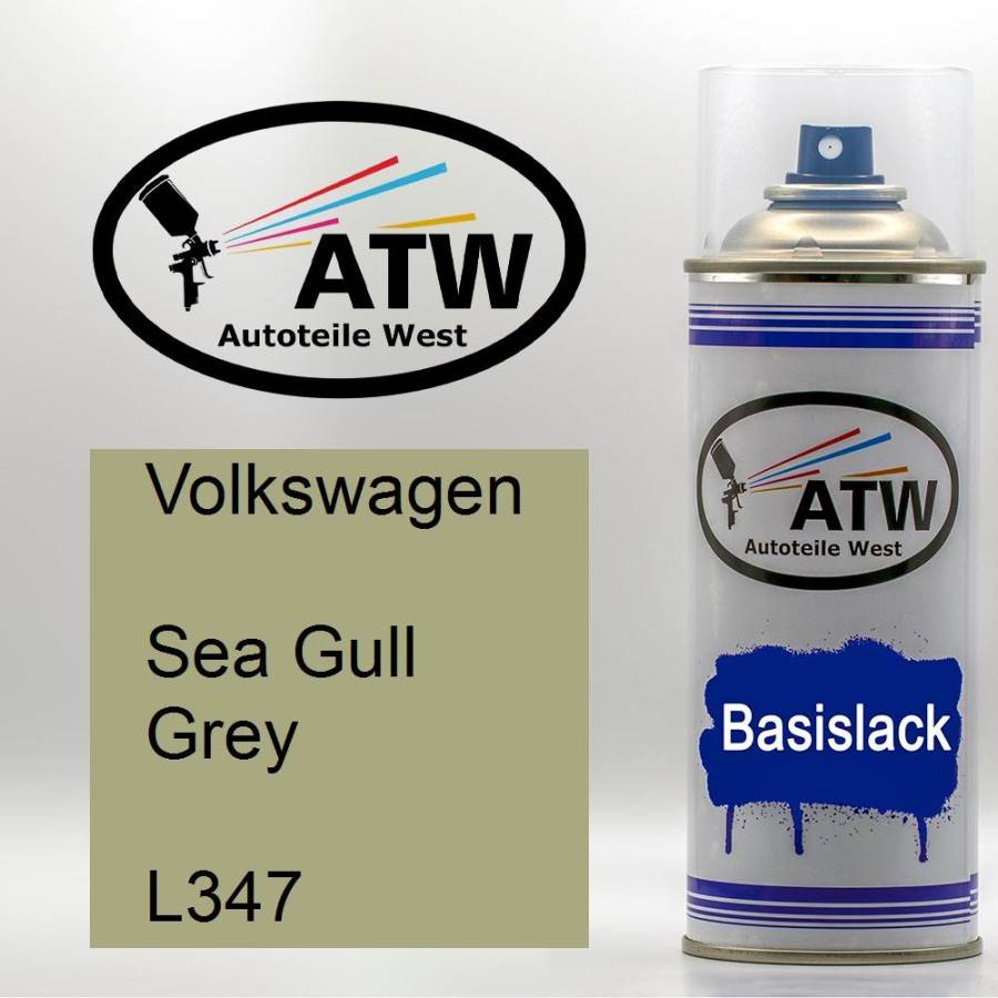 Volkswagen, Sea Gull Grey, L347: 400ml Sprühdose, von ATW Autoteile West.